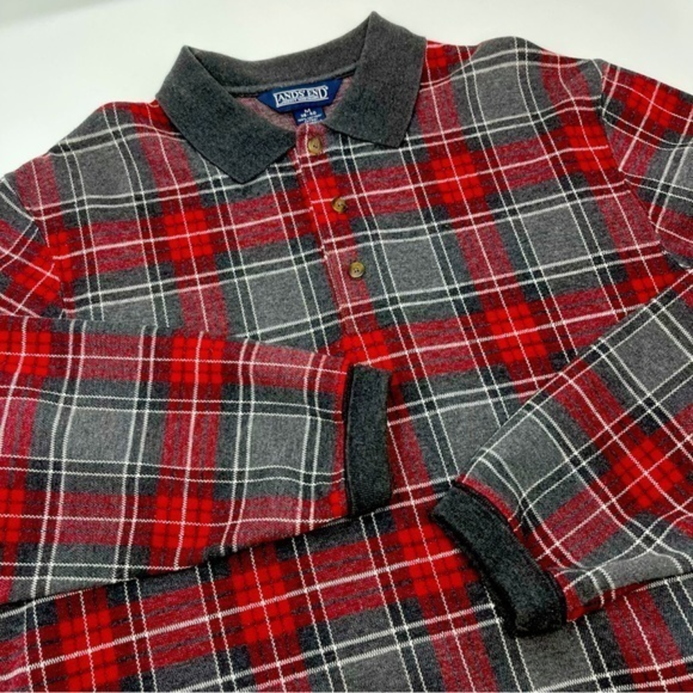 Lands end Quarter a Button long sleeved lightweight sweater 100% Cotton‎ Sz.Med